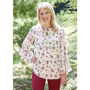 Matilda Jane Women’s Wonderment What’s Up Buttercup Blouse Medium Floral Dainty